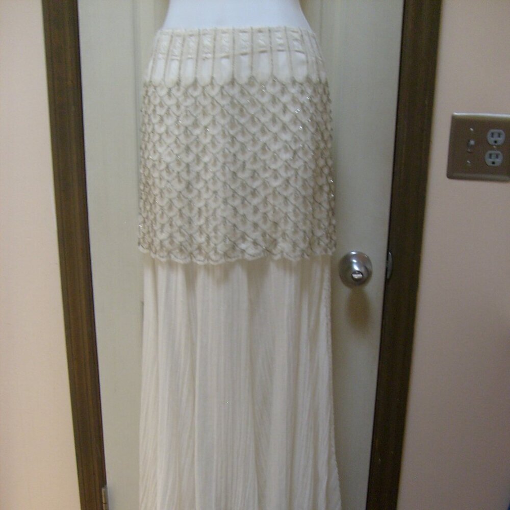 Limited Edition Long White Maxi Skirt -Made in Indian-Size Small